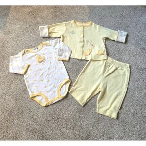 Vintage Carter's 3 piece Infant 3-6 months Yellow Duck‎ Bundle